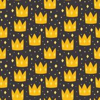 Yellow crowns on dark background vector