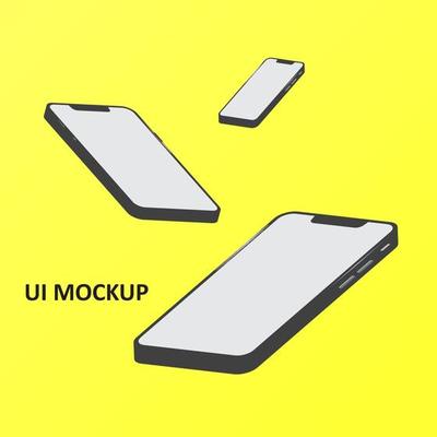 Plain smartphone for ui design mock- up devices