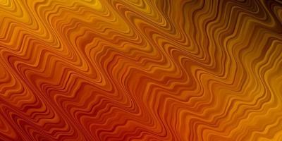 Dark Orange vector background with curved lines.