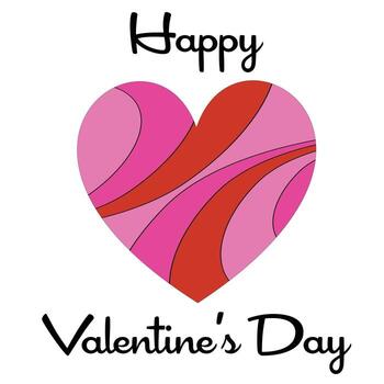 mod feliz día de san valentín rosa rojo patrón corazón gráfico vector