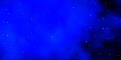 Dark BLUE vector template with neon stars.