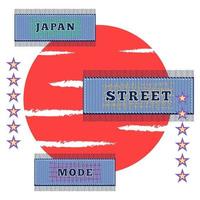 Japan Street Mode Print T-shirt vector