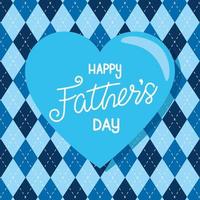happy fathers day card with heart decoration