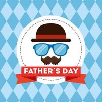 happy fathers day card with hipster accessories vector