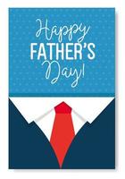 Tarjeta del feliz día del padre con decoración de camisa y corbata vector