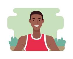 black basketball player character vector