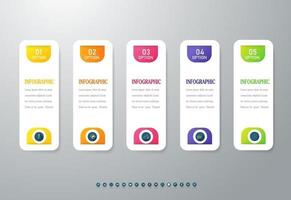 Presentation business 5 options infographic template set vector