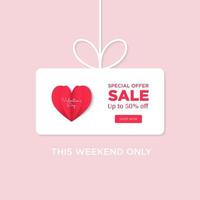 Elegant beautiful valentine day post for sales banner vector