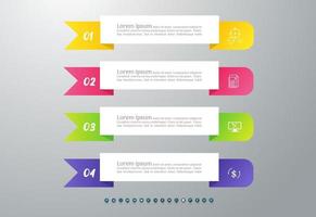 infografías abstractas cuatro opciones numéricas para flujo de trabajo o presentación. vector