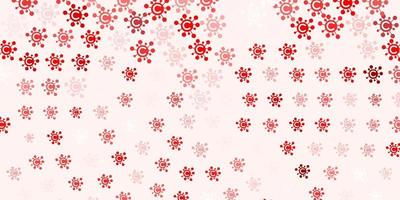 Light Red vector pattern with coronavirus elements.