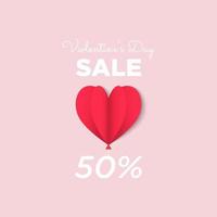 Valentines day post sale with a pink background vector