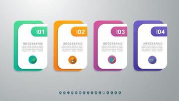 Simple stylish 4 options infographics template with element presentation. vector