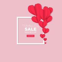 Pink calm valentines day sales post templates vector
