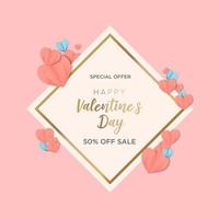 Happy valentine's day love post sale template vector