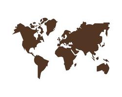 world map geography silhouette vector