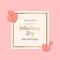 oferta especial de san valentín amor plantilla de publicación vector