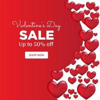 Valentines day post sale with a minimal heart vector