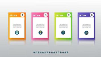 Infographic chart 4 options element with place date for presentations. vector