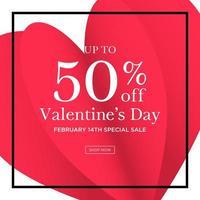 Minimal valentines day sales post templates vector