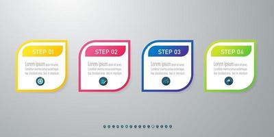 Timeline infographic design with icons 4 steps. vector