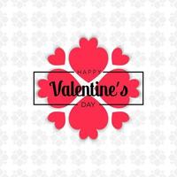 Valentines day minimal design with hearts vector
