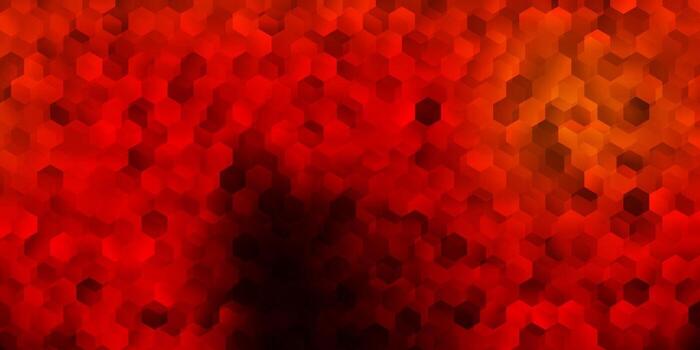 Dark red, yellow vector layout with shapes of hexagons.