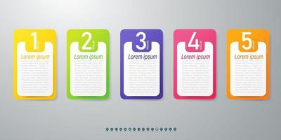 Five square infographic elements vector