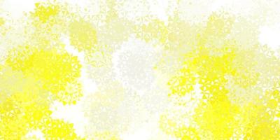 Light yellow vector pattern with colored snowflakes.