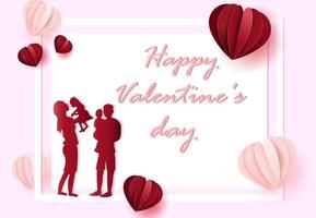 Valentine day concept with family vector