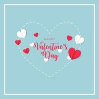 Valentine's day in papercut style for post vector