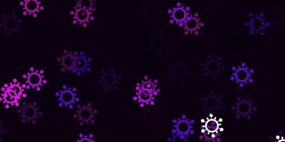 Light pink vector background with covid-19 symbols.