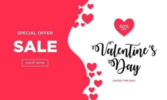 Happy valentine's day elegant love banner sale template vector