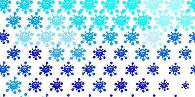 Light BLUE vector pattern with coronavirus elements.