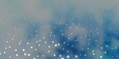 Dark BLUE vector template with neon stars.