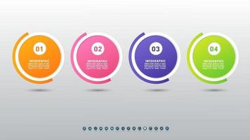 Business timeline infographics template with 4 options on gray background. vector