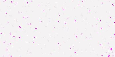 Light purple, pink vector texture with memphis shapes.