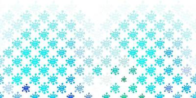 Light Blue, Green vector pattern with coronavirus elements.