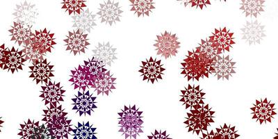 Light red vector background with christmas snowflakes.