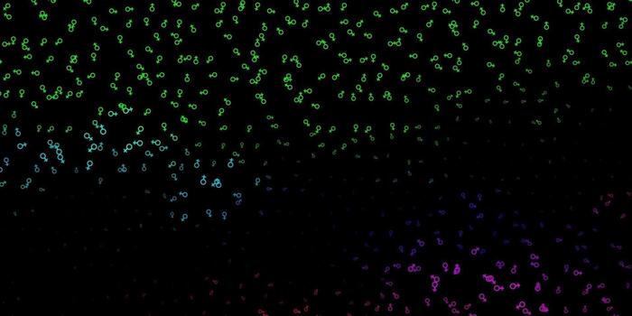 patrón de vector multicolor oscuro con elementos mágicos.