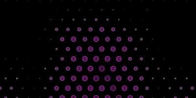 Dark Purple, Pink vector background with occult symbols.