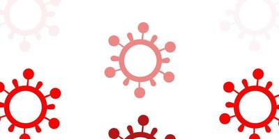 Light Red vector backdrop with virus symbols.