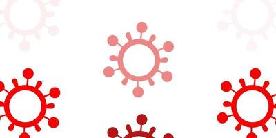 Light Red vector backdrop with virus symbols.