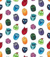 Owls hand drawn seamless pattern vector