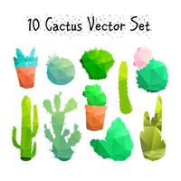 conjunto de cactus aislados dibujados a mano vector