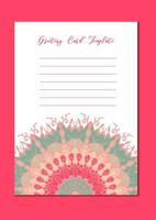 Mandala oriental template card vector