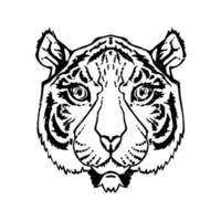 tigre de arte lineal vector