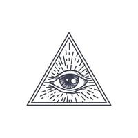 All Seeing Eye in Triangle vector