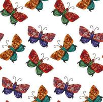 Steampunk butterfly seamless pattern vector