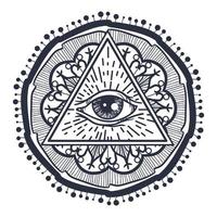 All Seeing Eye in Triangle and Mandal vector