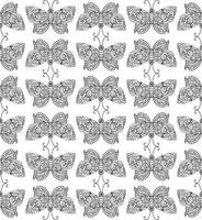 Steampunk butterfly seamless pattern vector